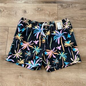 chubbies Black Tropical Palm Print Women’s Shorts